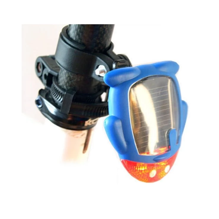 Penguin Shape Solar Bike Warning Red LED Tail Light