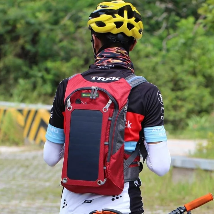 Solar Smart Backpack Sport with 6.5W Solar Panel and Water Bag Home