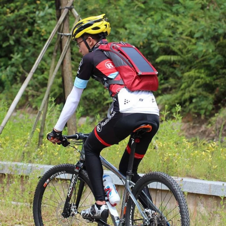 Solar Smart Backpack Sport with 6.5W Solar Panel and Water Bag Home