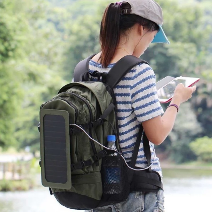 Solar Smart Backpack Charger with Removable 6.5W Solar Panel Home