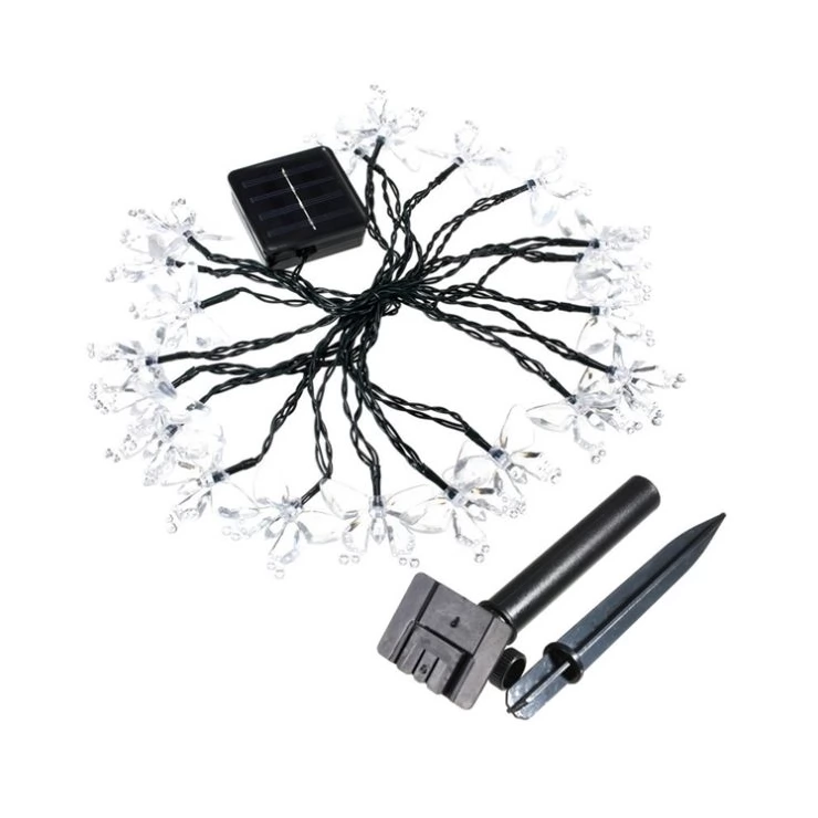 Solar Colorful Butterfly String 20 LED Fairy Lights Party Tree Decor