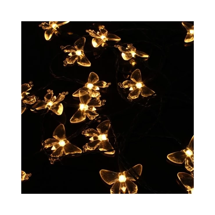 Solar Colorful Butterfly String 20 LED Fairy Lights Party Tree Decor