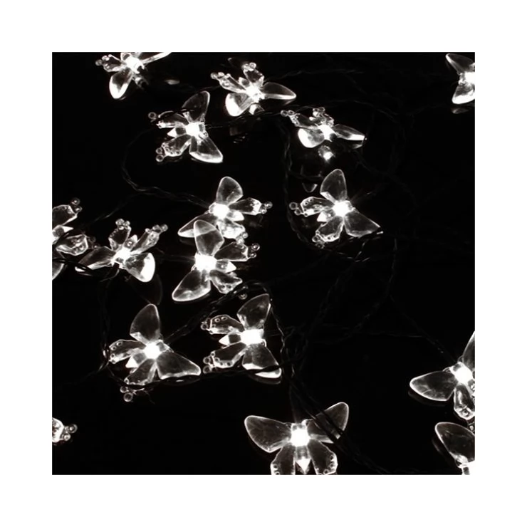 Solar Colorful Butterfly String 20 LED Fairy Lights Party Tree Decor