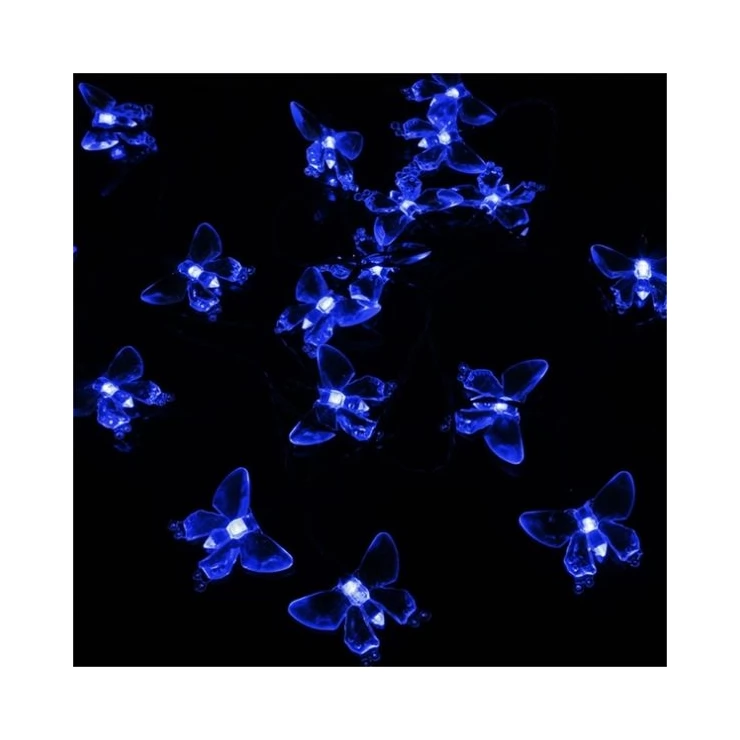 Solar Colorful Butterfly String 20 LED Fairy Lights Party Tree Decor