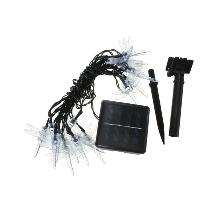 Solar Colorful Dragonfly Fairy Lights 20 LED Party Outdoor Decoration