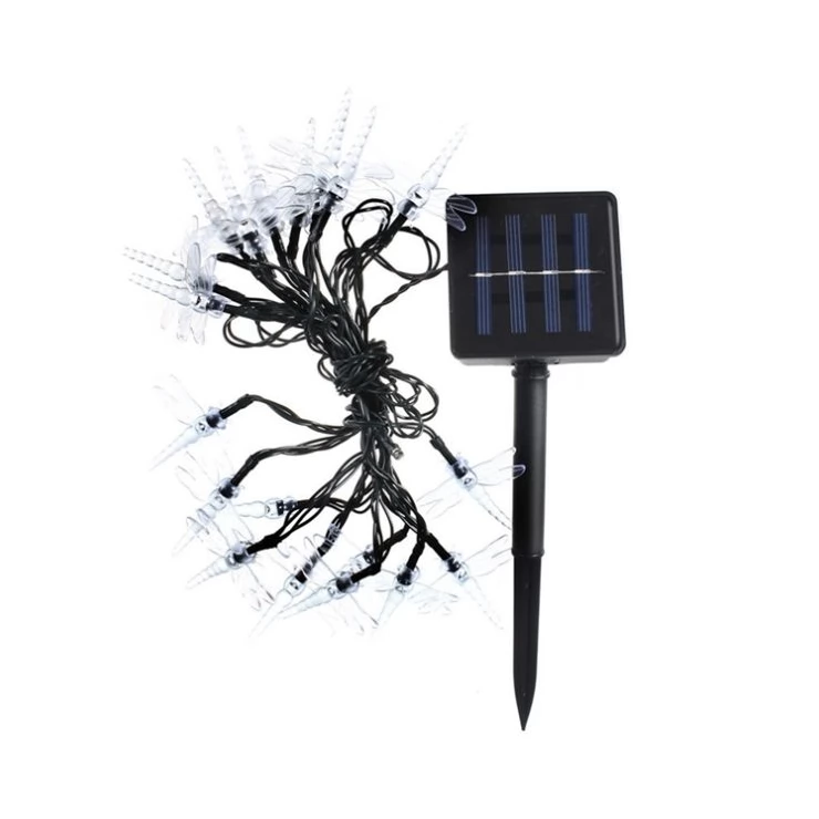 Solar Colorful Dragonfly Fairy Lights 20 LED Party Outdoor Decoration