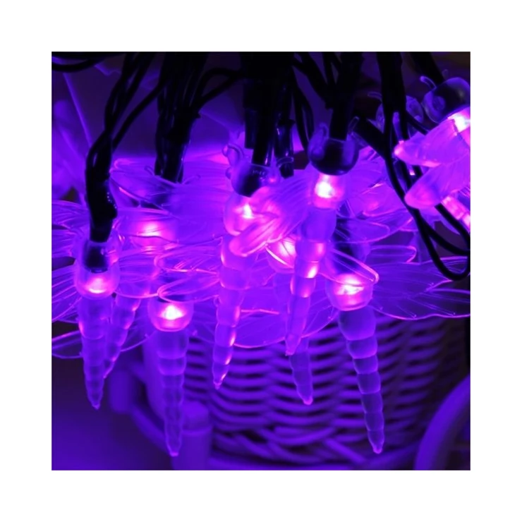 Solar Colorful Dragonfly Fairy Lights 20 LED Party Outdoor Decoration