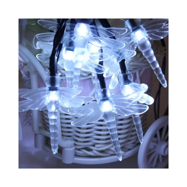 Solar Colorful Dragonfly Fairy Lights 20 LED Party Outdoor Decoration
