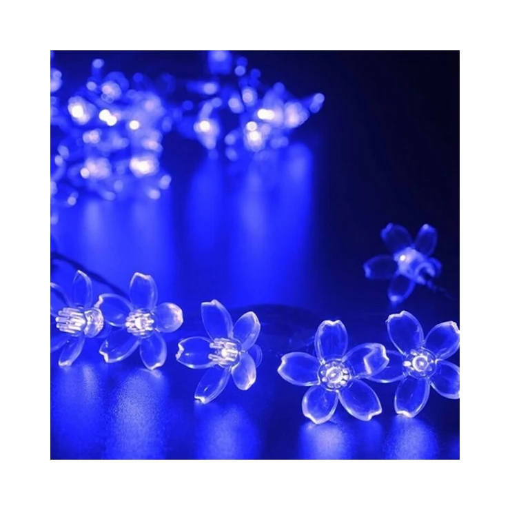 Solar Colorful Flower String 50 LED Fairy Lights Party Outdoor Holiday Decoration