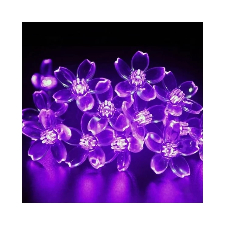 Solar Colorful Flower String 50 LED Fairy Lights Party Outdoor Holiday Decoration