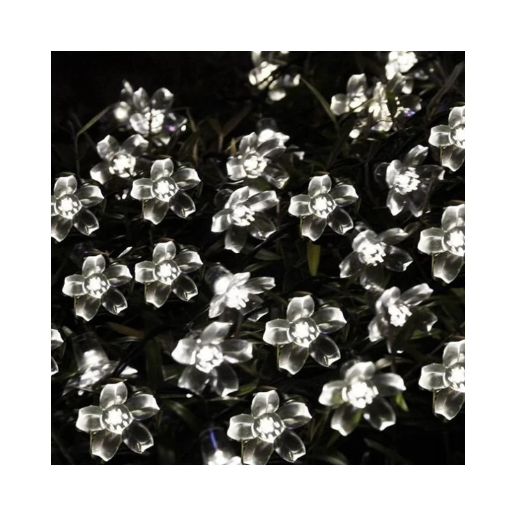 Solar Colorful Flower String 50 LED Fairy Lights Party Outdoor Holiday Decoration