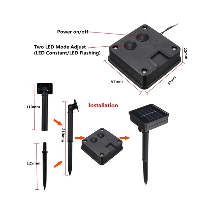 Solar Colorful Small Deer String Fairy Lights 20 LED Party Tree Decor