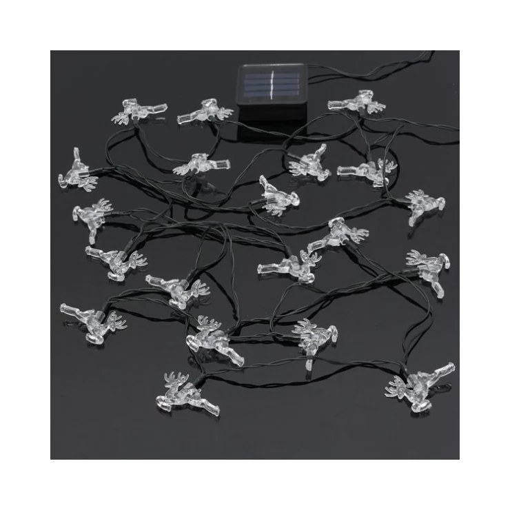 Solar Colorful Small Deer String Fairy Lights 20 LED Party Tree Decor