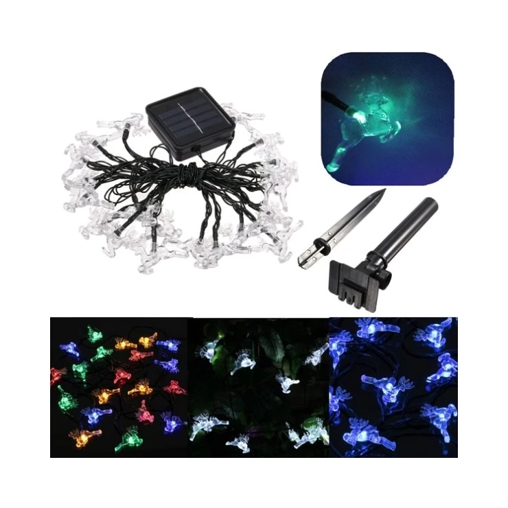 Solar Colorful Small Deer String Fairy Lights 20 LED Party Tree Decor