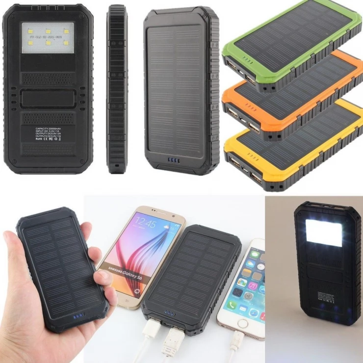 15000mAh Dual USB Universal Solar Battery Charger Mobile Power Bank Home