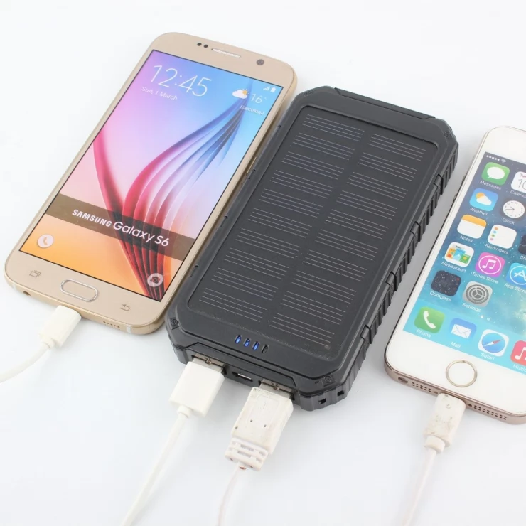 15000mAh Dual USB Universal Solar Battery Charger Mobile Power Bank Home