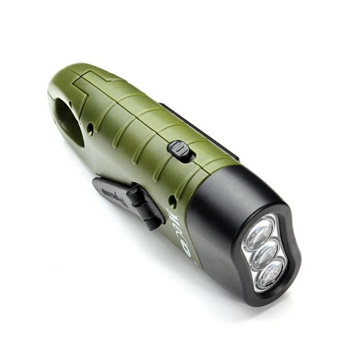 Hand Crank Dynamo Solar Flashlight for Camping