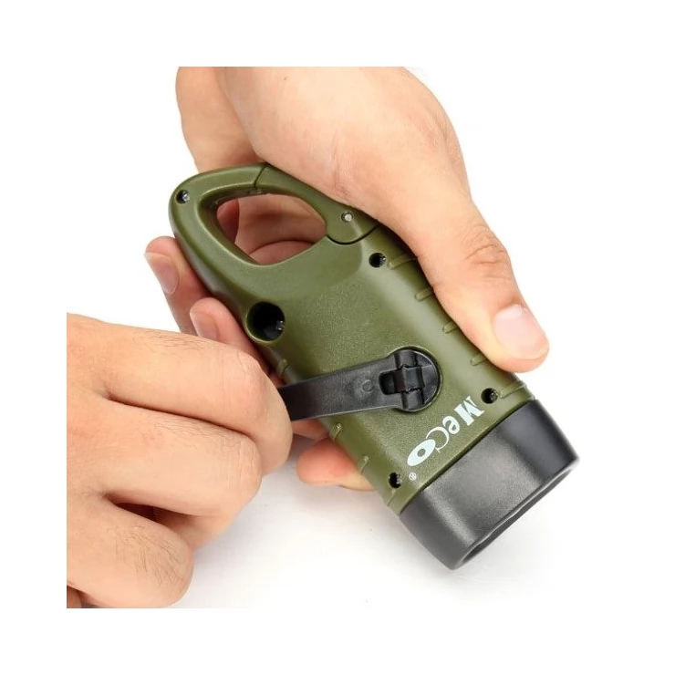 Hand Crank Dynamo Solar Flashlight for Camping