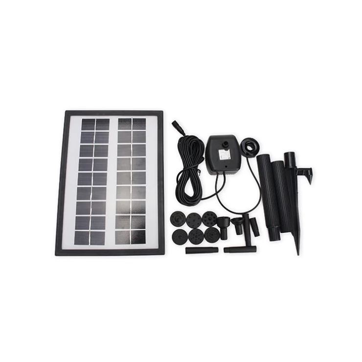 Solar Fountain with 9V Brushless Water Pump Built-In Battery and LED Light for Garden Landscape Home