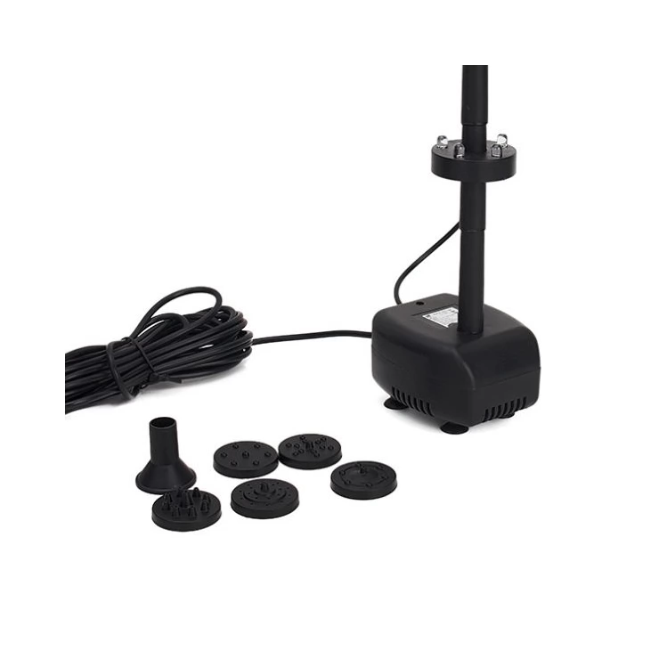 Solar Fountain with 9V Brushless Water Pump Built-In Battery and LED Light for Garden Landscape Home