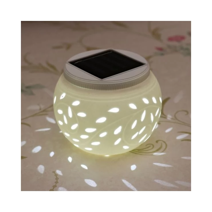 Indoor solar light Ceramic Color Changing Solar Table Lamp suitable for Garden