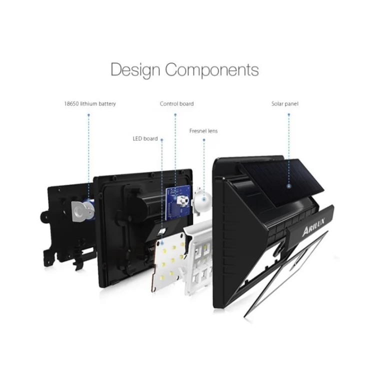 Bright Solar 30 LED security wall light with PIR Motion Sensor
