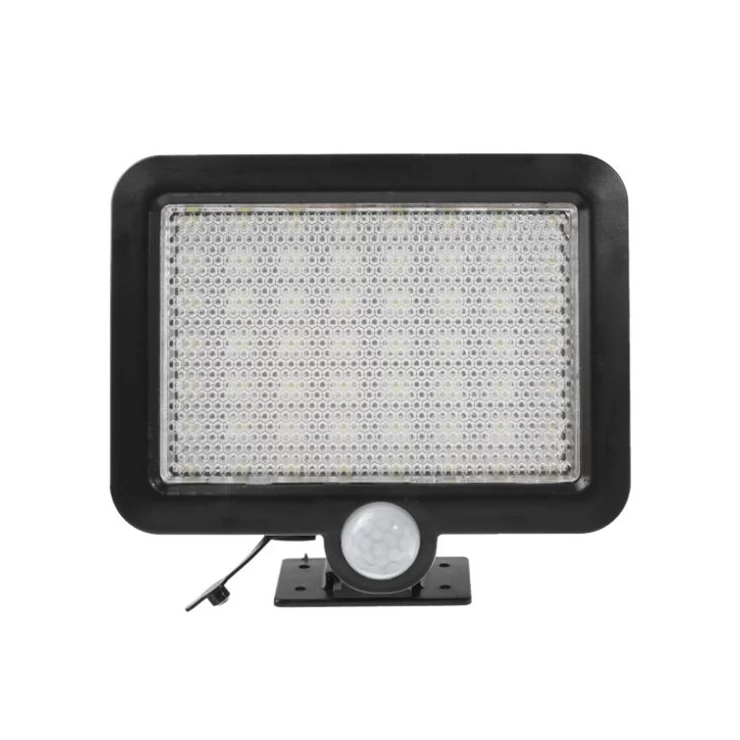 Ultra-Bright 56 LED Solar Flood Light with Security PIR motion sensor and wall mount