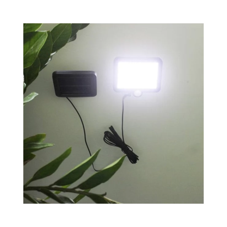 Ultra-Bright 56 LED Solar Flood Light with Security PIR motion sensor and wall mount