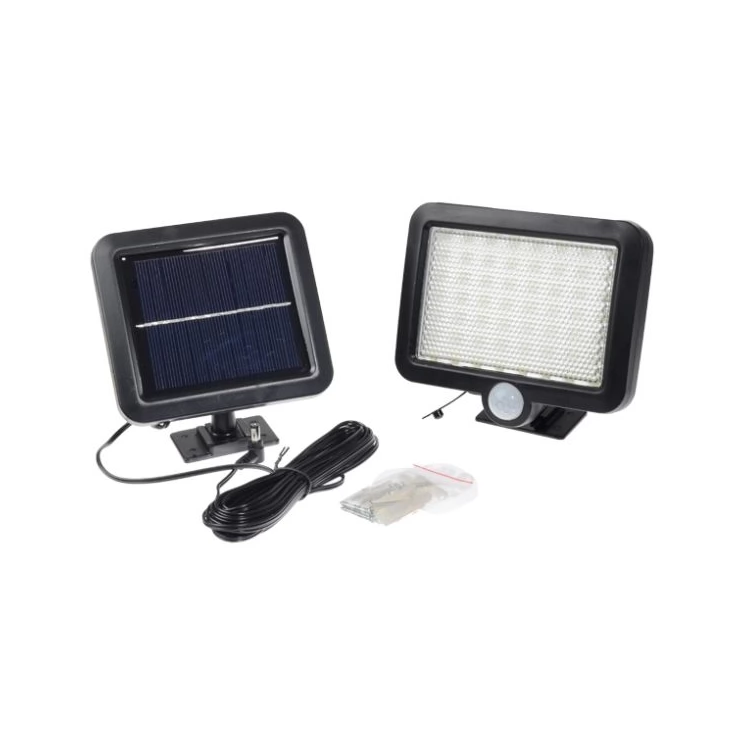 Ultra-Bright 56 LED Solar Flood Light with Security PIR motion sensor and wall mount