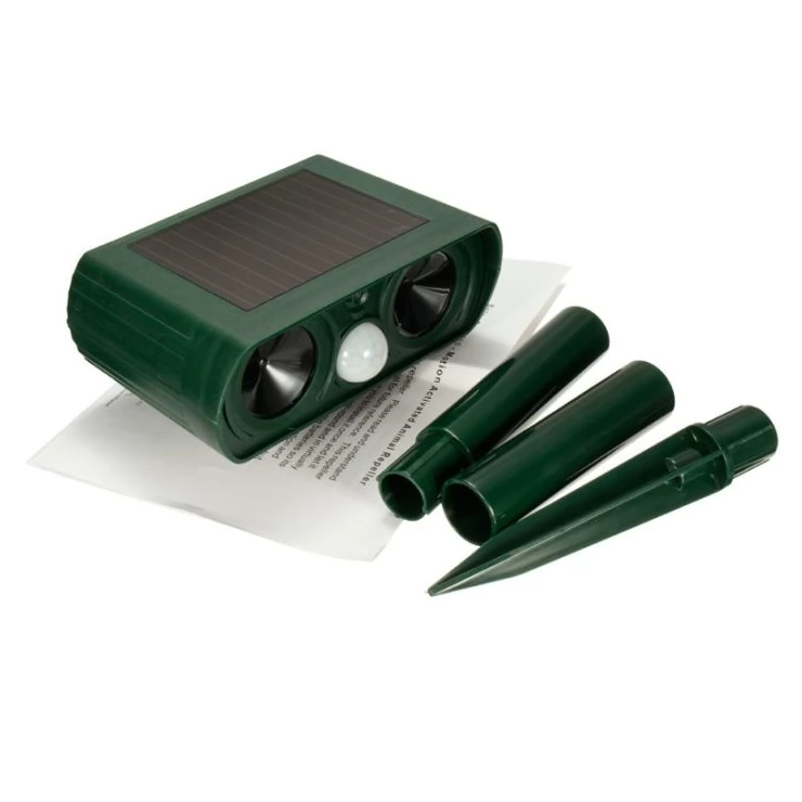 Dual speaker Ultrasonic Solar animal repeller with PIR Sensor