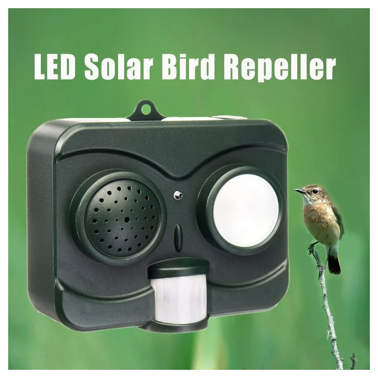 Acousto-Optic LED Ultrasonic Solar birds repeller with wall mount