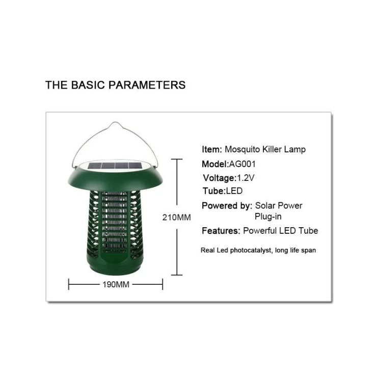 Solar bug zapper 2 in 1 outdoor LED Mosquito Killer Lamp Home