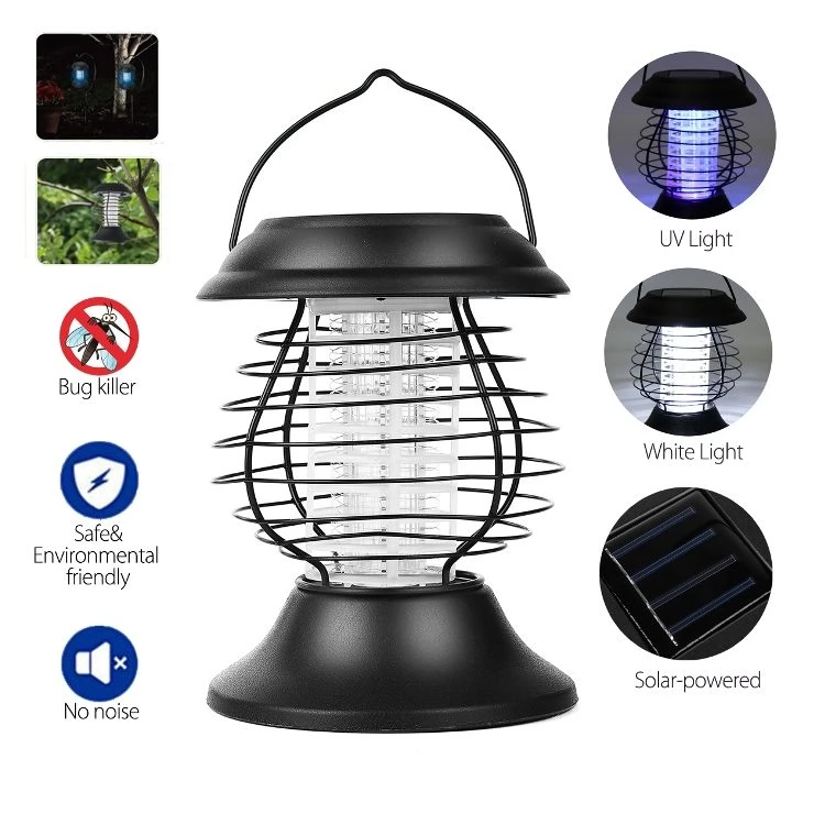 Outdoor UV Solar mosquito zapper Insect killer LED lamp
