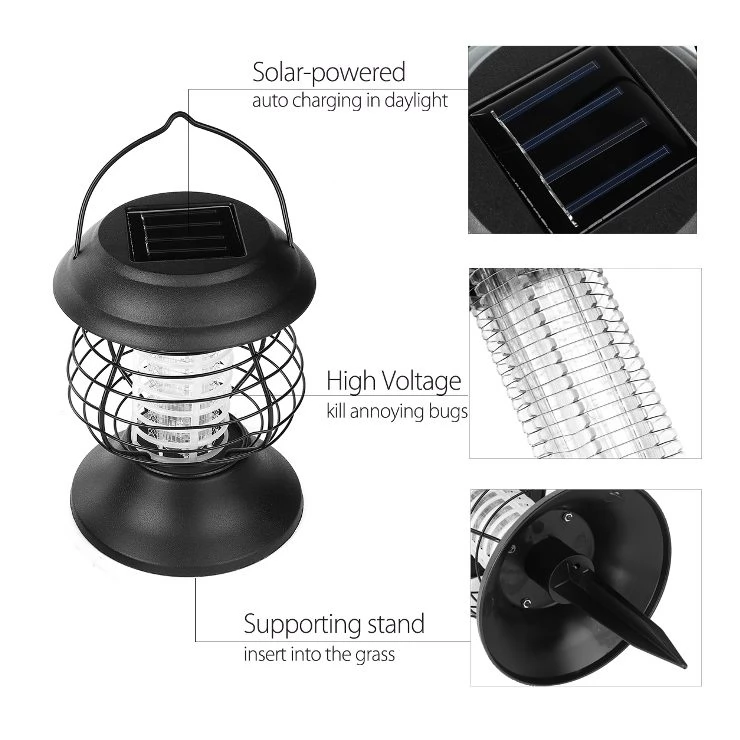 Outdoor UV Solar mosquito zapper Insect killer LED lamp