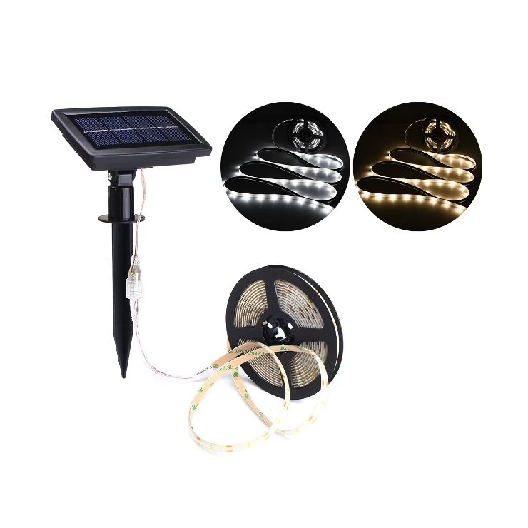 Outdoor Festive 5m Solar 150 LED Strip Fairy Light with White or Warm White lighting