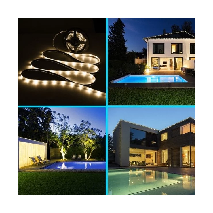 Outdoor Festive 5m Solar 150 LED Strip Fairy Light with White or Warm White lighting