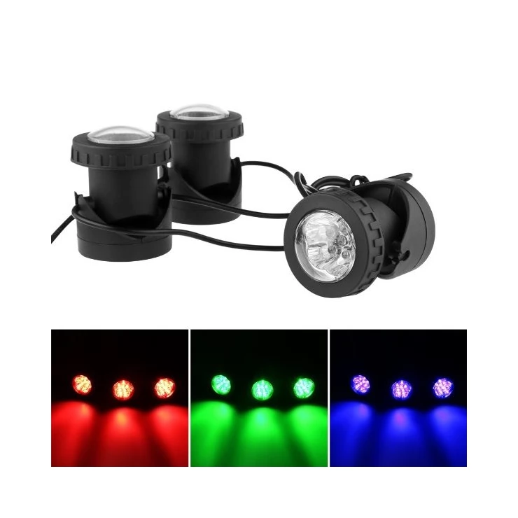 Underwater submersible LED Solar Pool Lights with triple spotlight heads