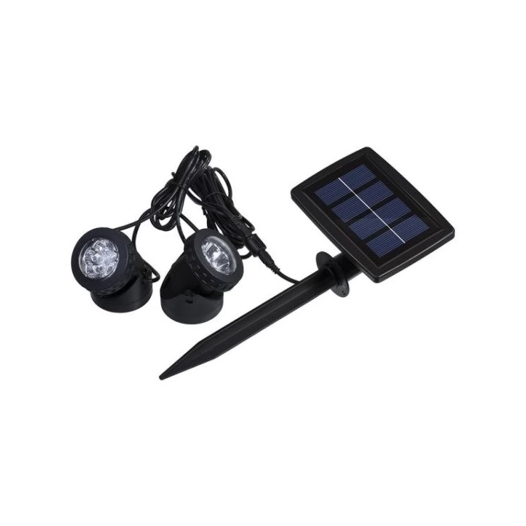 Submersible Underwater LED Solar Pool Light with Dual spotlight heads