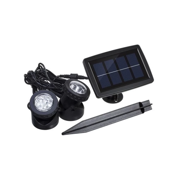 Submersible Underwater LED Solar Pool Light with Dual spotlight heads