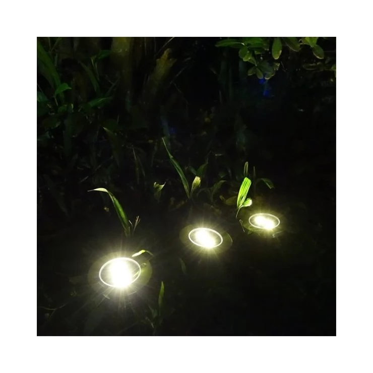 Set of Outdoor 3 LED Solar Path Lights for deck, garden lawn, landscape