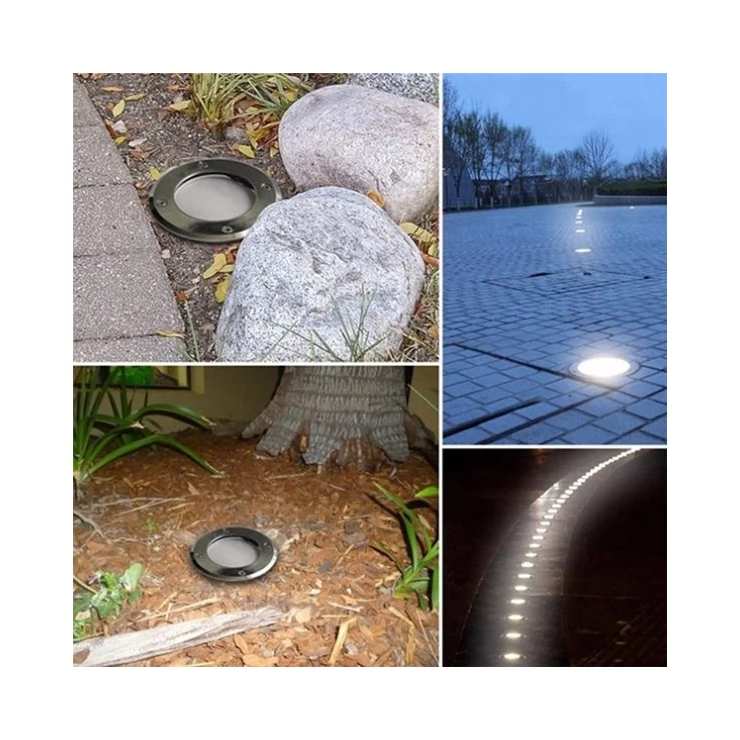 Set of Outdoor 3 LED Solar Path Lights for deck, garden lawn, landscape