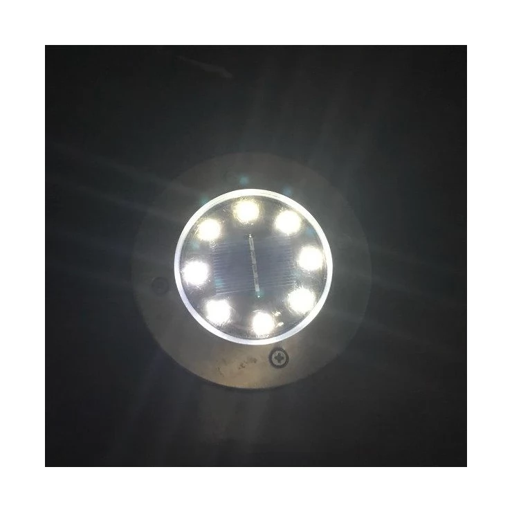 Set of Stainless Steel 8 LED Ground Solar Path Light for Deck, Driveway & Garden