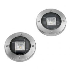 Set of Stainless Steel Buried 1W Bright Solar Path Light for Deck Garden Lawn