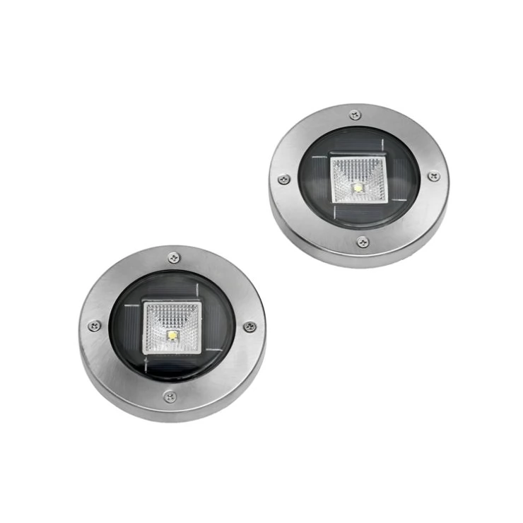 Set of Stainless Steel Buried 1W Bright Solar Path Light for Deck Garden Lawn