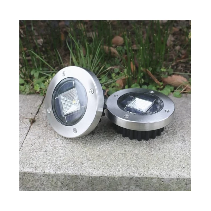 Set of Stainless Steel Buried 1W Bright Solar Path Light for Deck Garden Lawn