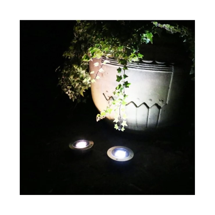 Set of Stainless Steel Buried 1W Bright Solar Path Light for Deck Garden Lawn