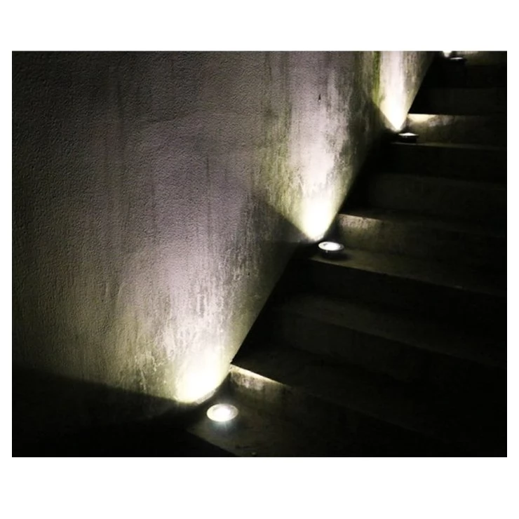 Set of Stainless Steel Buried 1W Bright Solar Path Light for Deck Garden Lawn