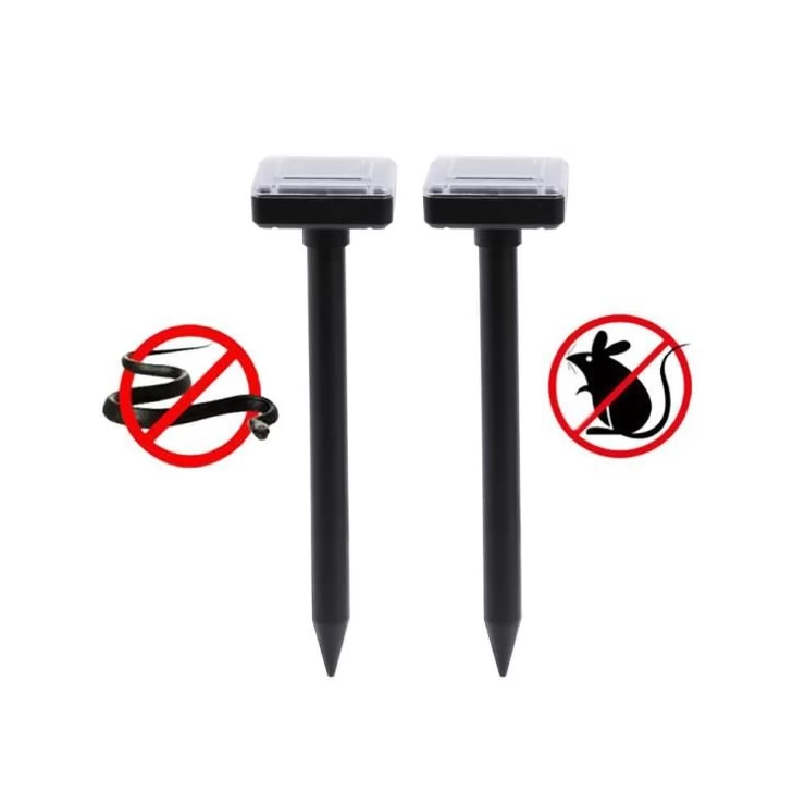 Set of 2 Solar sonic snake repeller pest control solution for home garden