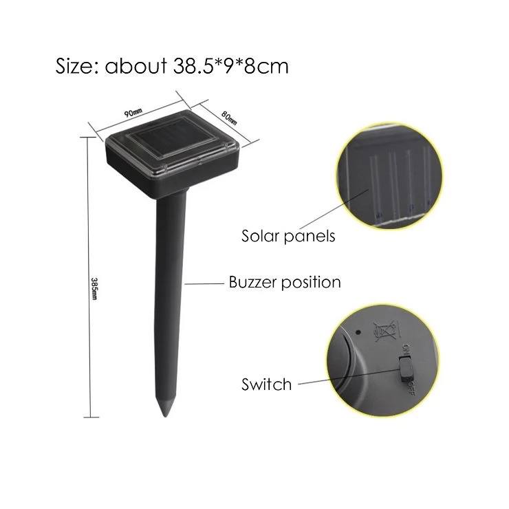 Set of 2 Solar sonic snake repeller pest control solution for home garden