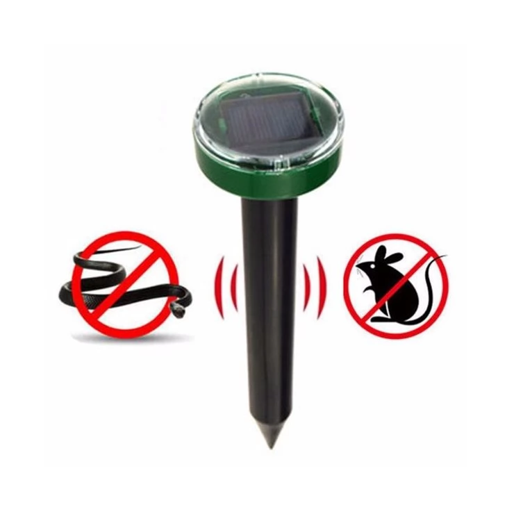 Set of 2 Eco-friendly solar pest control repellers with sonic waves for garden